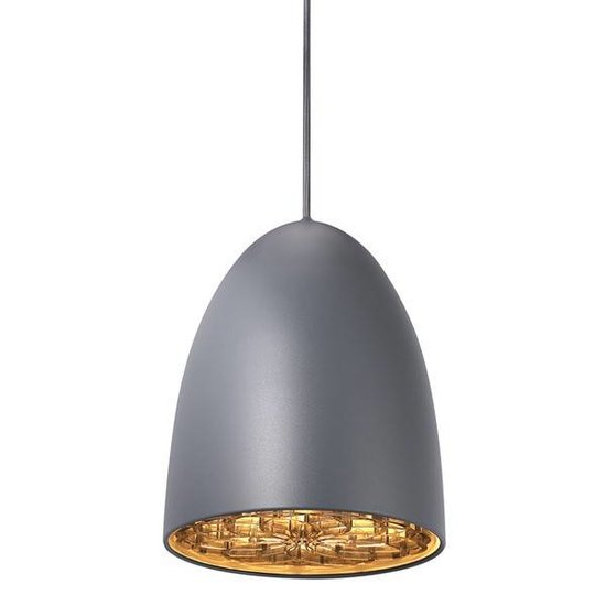 Pendelleuchte schwarz-weiß-grau-gebürsteter Stahl E27 200mm