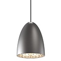 Suspension noir-blanc-gris-acier brossé E27 200mm