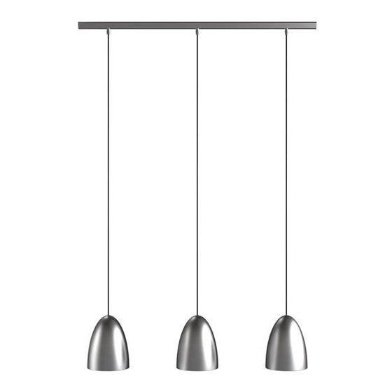 Colgante gris claro cónico E27x3 1130mm ancho