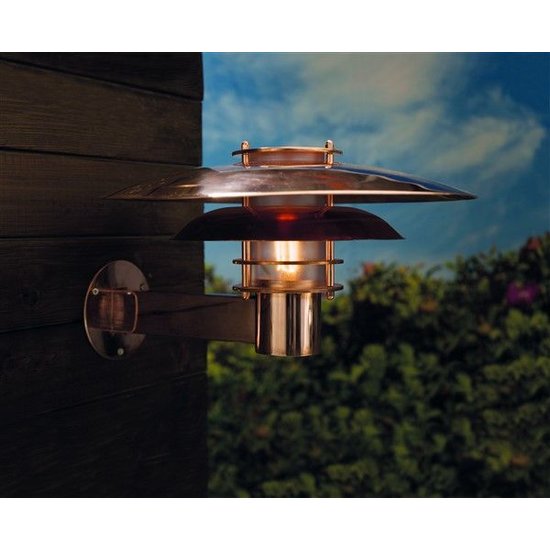 Außenwandleuchte kupfer oder grau E27 IP44 390mm Ø