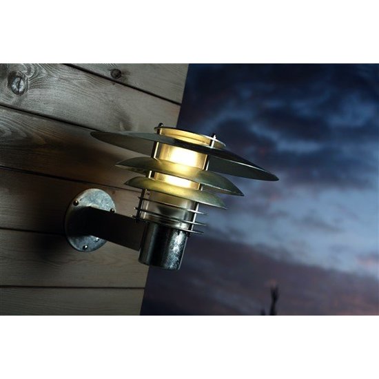 Outdoor wall light copper or galvanized E27 IP54 310mm Ø