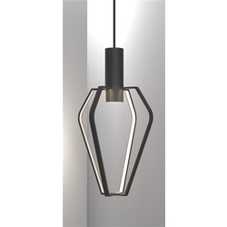 Luminaire suspendu LED cage noir-blanc GU10 dimmable 6W 480mm haut