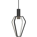 Lámpara colgante jaula LED negro-blanco GU10 regulable 6W 480mm alto