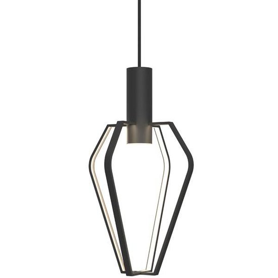 Lámpara colgante jaula LED negro-blanco GU10 regulable 6W 480mm alto
