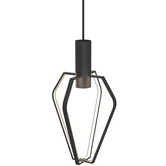 Lámpara colgante jaula LED negro-blanco GU10 regulable 6W 480mm alto