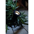 Spot de sol noir sur trépied avec culot GU10, spot LED 3W inclus, IP54, orientable, 38 cm de haut