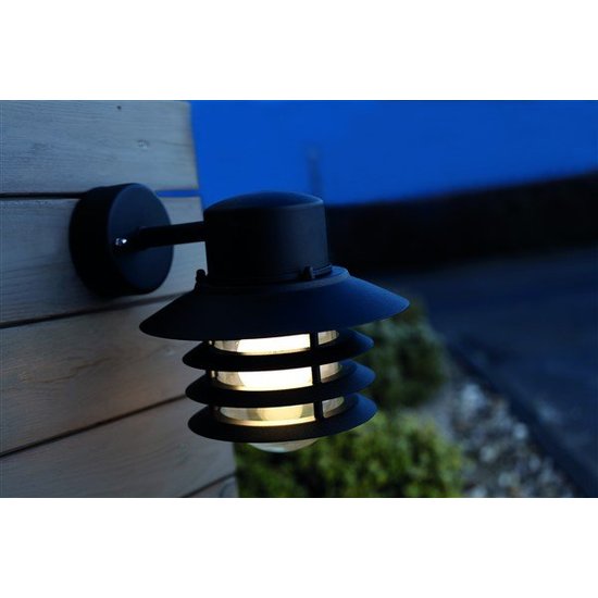 Outdoor wall lamp black galvanized downward E27 220mm