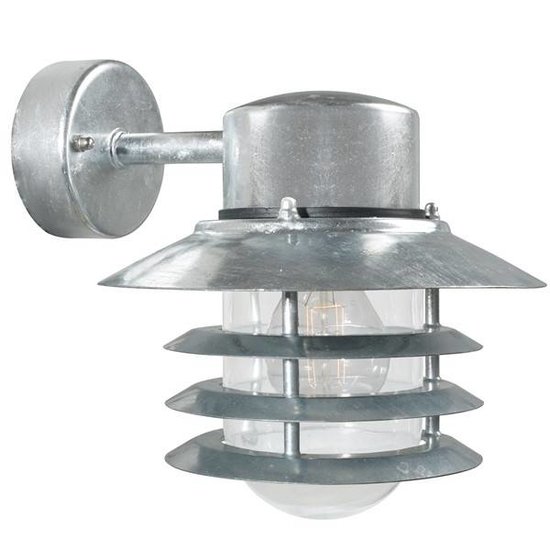 Vejers aplique de exterior, metal negro con difusor de vidrio, luz dirigida hacia abajo, casquillo E27, IP54 resistente a salpicaduras, diametro 220mm