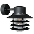 Vejers aplique de exterior, metal negro con difusor de vidrio, luz dirigida hacia abajo, casquillo E27, IP54 resistente a salpicaduras, diametro 220mm