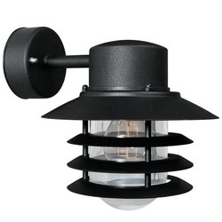 Outdoor wall lamp black galvanized downward E27 220mm