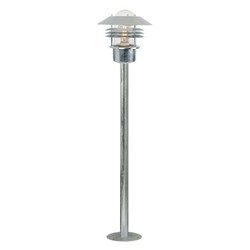 Garden post black-galvanized-inox E27 IP54 glass 920mm high