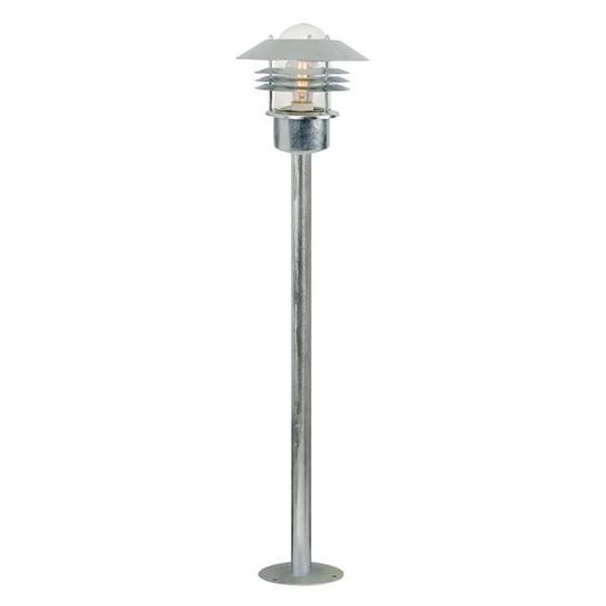 Poste de jardin negro-galvanizado-inox E27 IP54 cristal 920mm alto