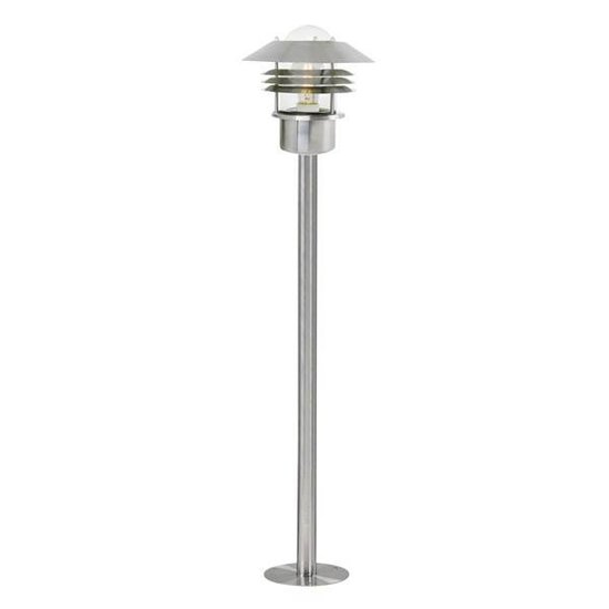 Garden post black-galvanized-inox E27 IP54 glass 920mm high
