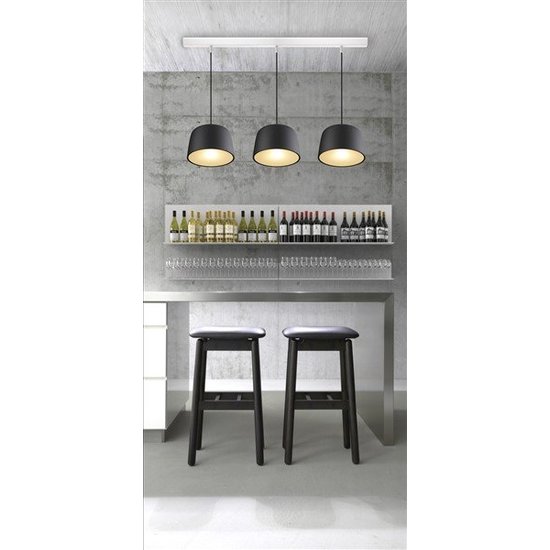 Hanglamp koper-zwart rond E27 310mm diameter