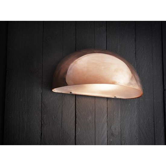 Scorpius Maxi applique murale extérieure, blanche, abat-jour boule 270x140 mm, culot E27, IP23 protégée contre les projections, métal-polycarbonate