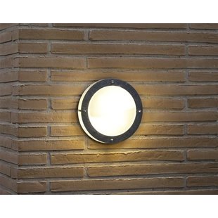 Wandlamp buiten kajuit rond grijs E27 IP54 240mm diameter