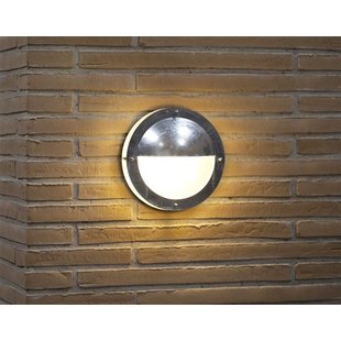 Outdoor wall light deck house grey round half 240mm Ø