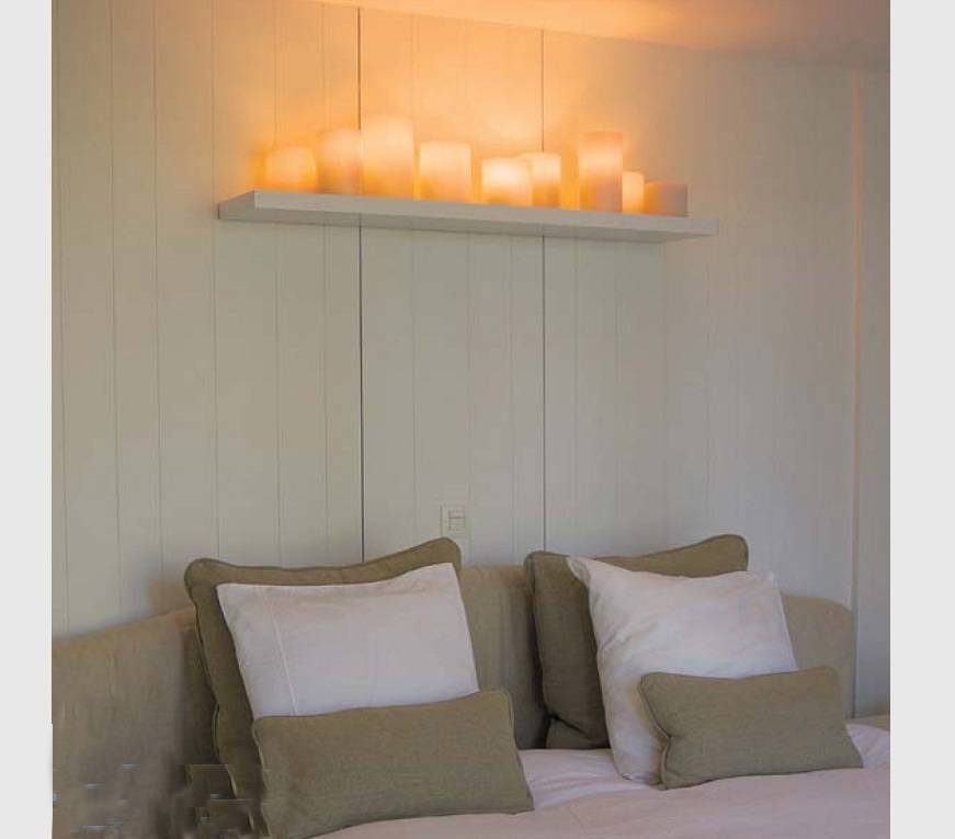 Isaac Bestaan Kracht Wandlamp slaapkamer rustiek LED 7 kaarsen 80cm breed | My Planet LED
