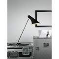 Lampe de bureau Vanilla blanche, abat-jour métal Ø145mm sur socle Ø190mm, 440mm de haut, culot E14, IP20, rotation 350°