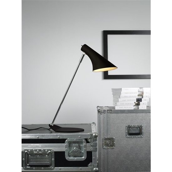 Lámpara de escritorio Vanilla blanca, pantalla metálica Ø145mm sobre base Ø190mm, 440mm de alto, casquillo E14, IP20, giro 350°