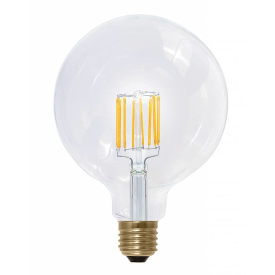 LED bulb light round 8W filament E27 dimmable gold colour