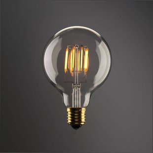 LED bulb light round 8W filament E27 dimmable gold colour