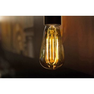 Kooldraadlamp LED lang dimbaar 6W goudkleurig