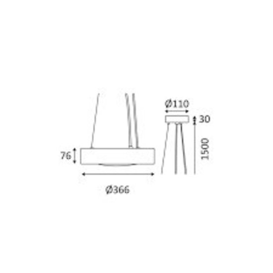 Luminaire suspendu noir ou blanc LED rond 366mm 30W