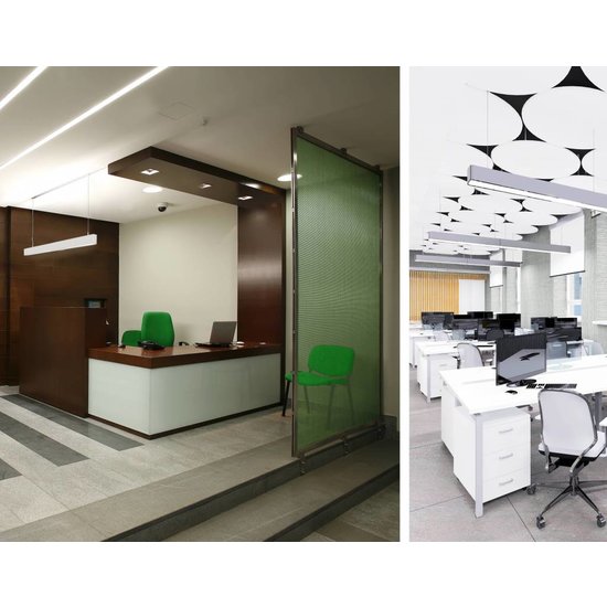 Long dimmable pendant light LED black or white 1152mm 18W