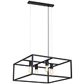 Fantasia Kago suspension, modèle carré en acier coloris rouille, 4x culot E27, 600x600x250 mm, IP20, ampoules non incluses