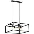 Fantasia Suspension carrée Fantasia Kago en acier noir, 600x600x250mm, 4x douille E27 (ampoule non incluse), IP20