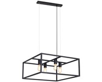 Fantasia Kago suspension, modèle carré en acier coloris rouille, 4x culot E27, 600x600x250 mm, IP20, ampoules non incluses