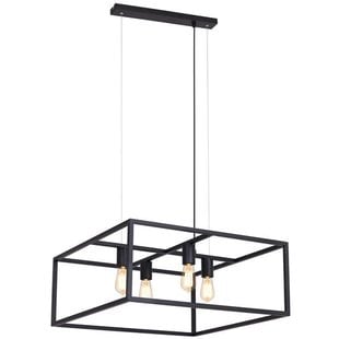 Kago Pendelleuchte quadratisch schwarz Stahl, 4x E27
