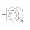 Wandlamp inbouw LED grijs rond diameter 92mm 1W
