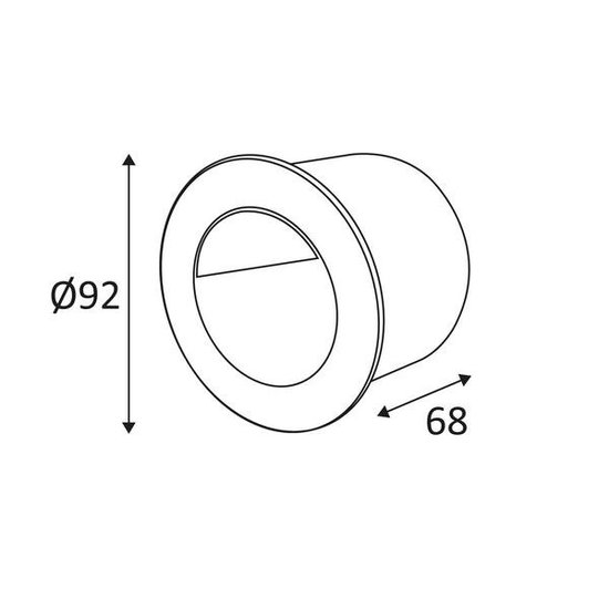 Indigo recessed wall light, LED, round, stainless steel 304, grey/silver, Ø92mm, depth 64mm, 1W, 56 lumen, 3000K warm white, non-dimmable