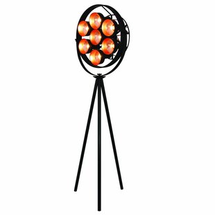 Floor lamp industrial design 2040mm black E27x7