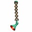 Homelighting Up-down Mini wandlamp industrieel groen-koper 190mm, hout accordeonarm 50-90cm, E27-fitting, lichtbron niet inbegrepen