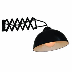 Wandlamp met arm industrieel zwart 380mm E27