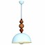 Luminaire suspendu design blanc boules bois 380mm E27