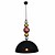 Lámpara colgante diseño bolas madera negro 380mm E27
