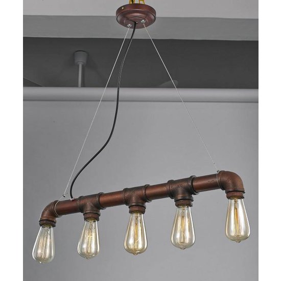 Luminaire suspendu vintage rouille 670mm E27x5