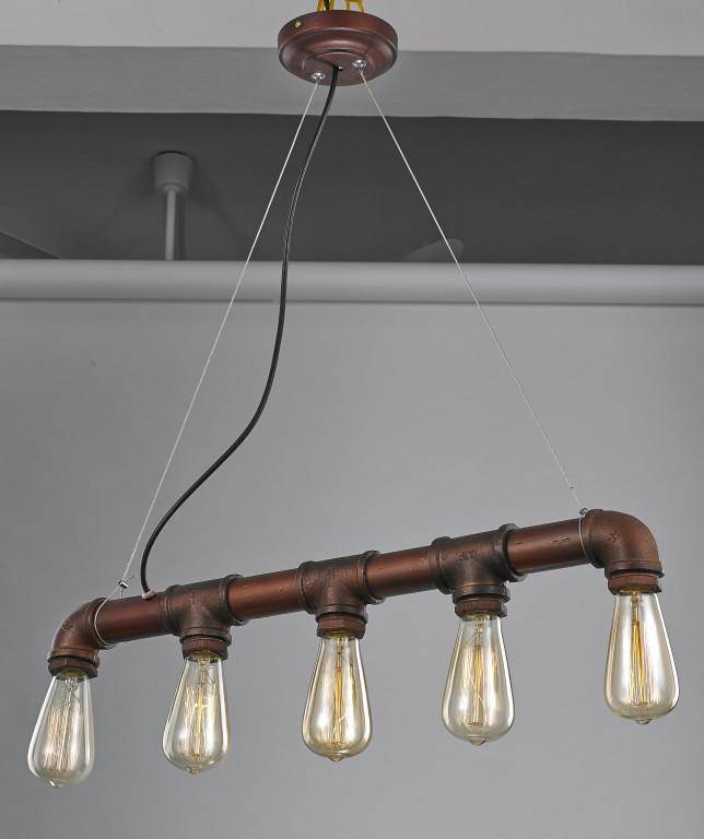 Feest eeuwig Quagga Hanglamp industrieel goedkoop roest 670mm E27x5 | My Planet LED