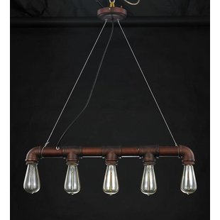 Pendant light vintage rust colour 670mm E27x5