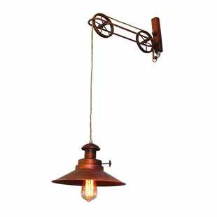 Wall light industrial copper pulleys 290mm Ø