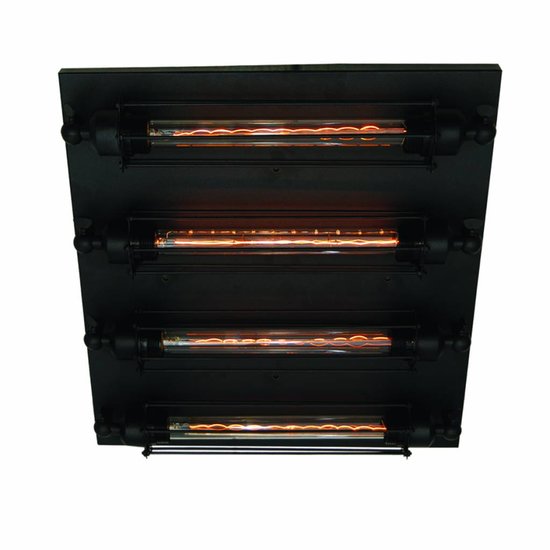 Homelighting Toro plafón cuadrado industrial negro, dimensiones 450x450mm, altura 120mm, 4x portalámparas E27