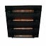 Homelighting Toro plafón cuadrado industrial negro, dimensiones 450x450mm, altura 120mm, 4x portalámparas E27