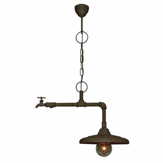 Pendant light dining room rust brown, beige vintage 500mm E27