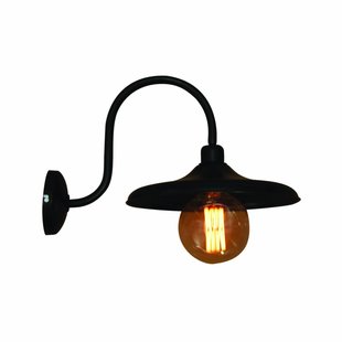 Wall light sconce industrial black with arm 300mm Ø E27