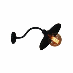 Wall light sconce vintage black arc 300mm Ø E27