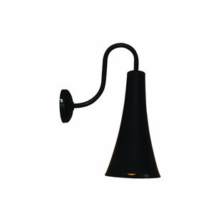 Wandlamp stoer boog lampenkap zwart 440mm hoog E27